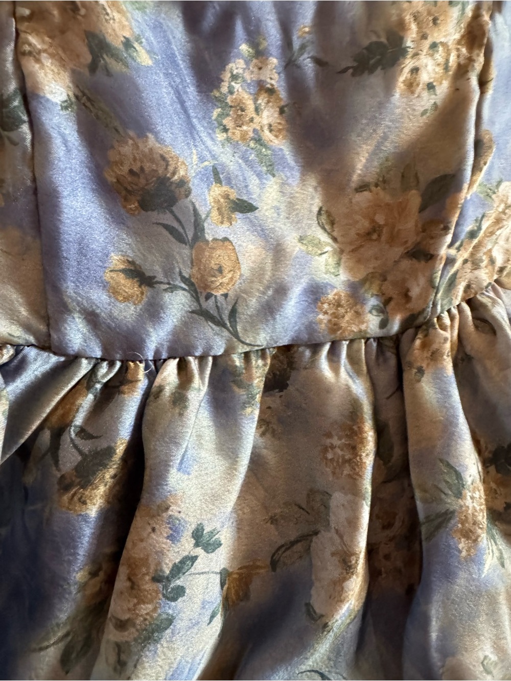 wild fable Blue Floral Tie-Shoulder Midi Dress - great wedding guest dress! - Picture 3 of 4
